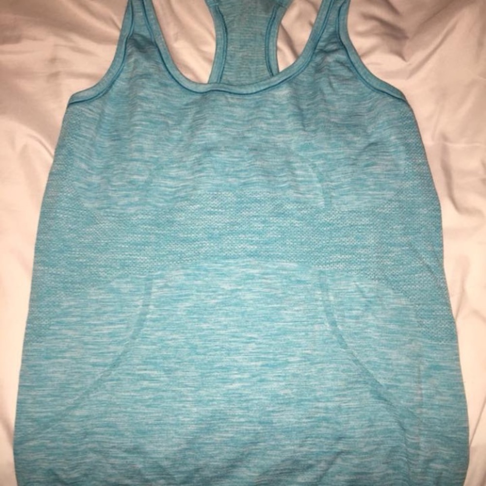 teal lululemon size 6 razorback tank